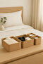 Set of 4 Jute Drawer Organizer Closet Laundry Organizer Children's Room Folding Storage Box Organizer - 2