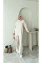 Women's Hijab Green Trousers Double Set M7154 - Beige - 4