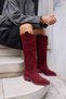 Castro Women's Burgundy Genuine Leather Suede Western Boots - 2