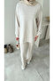 Women's Hijab Green Trousers Double Set M7154 - Beige - 3