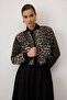 Leopard Printed Short Gabardine Jacket - 4