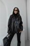 Bitter Brown Croco Pattern Leather Jacket - 2