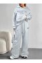 Women's Gray Hooded Two Thread Suit – High Waist Comfortable Fit