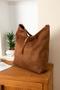 Large Size Buckle Detailed Suede Luxury Shoulder Bag