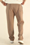 Men's Brown Baggy Winter Wool-Lined Puff Fabric Wide-Leg Sweatpants - 3