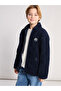 Stand Collar Boys' Plush Zippered Cardigan