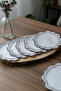 Set of 6 Linen Fabric Leaf Pattern Embroidered Coffee Side Cocktail Napkins & Coasters Smoke - 5