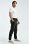 Black Men's Regular Sweatpants with Elasticated Cuffs, 3 Thread Soft Cotton Fabric - 2