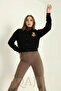 Women's Süzene Teddy Bear Embroidered Black Cardigan - 6