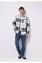 Comfort Fit Shirt Neck Plaid Men's Blue Shacket - 3
