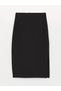 Alita City Lcw Vision Black Interlock Plain Midi Women's Skirt with a Difference - 6