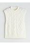 Two Mt Shop Quality Lcwaikiki Classic Ecru Knitwear Patterned Women's Sweater - 5