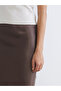 Özmarka New Season Elastic Waist A-Line Satin Skirt - 3