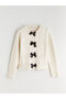 Ecru Bowknot Women's Knit Cardigan - 5