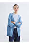 Vizyon New Season Hooded Oversize Women's Jean Jacket