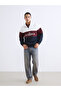 Men's Color Block Sweatshirt with Stand Collar - 2