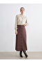 Lcw grace brown button detailed a-line skirt