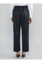 Esvab • Modern & Distinctive Women's Leather-Look Pants with Waist Cord - 8
