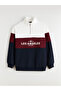 Men's Color Block Sweatshirt with Stand Collar - 5