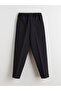 Lcw Vision Black Women's Carrot Cut Pants with Elastic Waist - 6