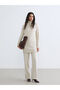 Esvab • Modern & Distinctive Wide-Leg Women's Knitwear Pants with Waist Cord - 2