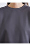 Two Mt Shop Quality Lcw Vision Anthracite Oval Collar Women's Sweatshirt - 3