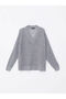 V-Neck Openwork Long Sleeve Women's Knitwear Sweater - 5