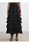Alita City Lcw Modest Black Plain Long Women's Skirt with a Difference - 2