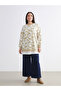 New Season Sparkling Pieces from Esvab Green Patterned Oversized Women's Sweatshirt Tunik - 6