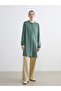 Green Ruffled Mock Neck Women's Tunic - 2