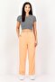 Women Regular Fit Solid Non Stretchable Wide Leg Pants, Orange - 2