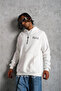 Men's Oversized Three Thread K Hooded Sweat – Ribbed Detail on Sleeves and Hem, Front and Back B Printed - 2