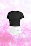 Plus Size Women's Black Dri-Fit Crew Neck Short Sleeve Casual T-Shirt 4Xl-10Xl