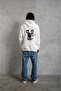 Men's Oversized Three Thread K Hooded Sweat – Ribbed Detail on Sleeves and Hem, Front and Back B Printed - 4