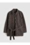 Vizyon New Season Leopard Patterned Belted Women's Jean Jacket - 5