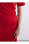 Crew Neck Gathered Crepe Dress - 5