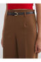 Wide Leg Women's Pleated Pants with Belt - 5