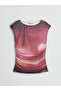 Gencc Quality Kayık Neck Tie-Dye Patterned Women's Bodysuit - 5