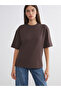 Two Mt Shop Quality Lcw Vision Brown Interlock Plain Loose & Loose Short Sleeve Women's T-Shirt