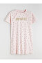 Crew Neck Patterned Maternity Nightgown - 5