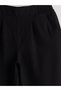 Lcw Kids Black Wideleg Pleated Girls' Pants W51509Z4 - 3