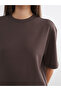 Two Mt Shop Quality Lcw Vision Brown Interlock Plain Loose & Loose Short Sleeve Women's T-Shirt - 3