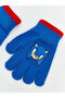 New Season Sonic Printed Boy's Scarf Beanie and Gloves - 3