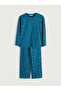 Two Mt Shop Quality Lcw Dream Turquoise Combed Cotton Printed Long Sleeve Women's Pajama Set - 5