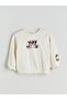 Ecru Hello Kitty Printed Thick Baby Girl Sweatshirt - 3