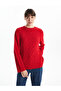 Crew Neck Women's Self Patterned Knitwear Sweater - W4Hn02Z8