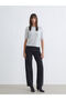 Alita City Lcw Jeans with a Difference in Color Grey Denim Straight Balloon Fit High Waist Wide Leg Women's Jean Pants
