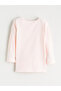 Pink Crew Neck Printed Long Sleeve Girls Pajama Set - 3