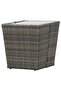Tea Table Grey 41.5x41.5x43 cm Poly Rattan and Tempered Glass - 4