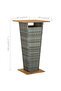 Bar Table Grey 60x60x110 cm Poly Rattan and Solid Acacia Wood - 3